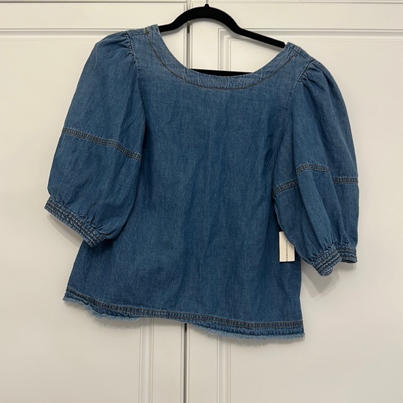 Anthropologie Jean Puff Sleeve Top - Picture 1 of 3